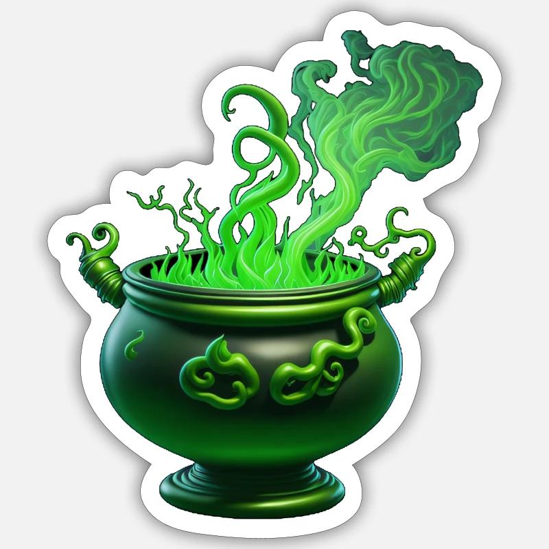 Witch's Cauldron - Sticker size S (10 x 10 cm) - white matte