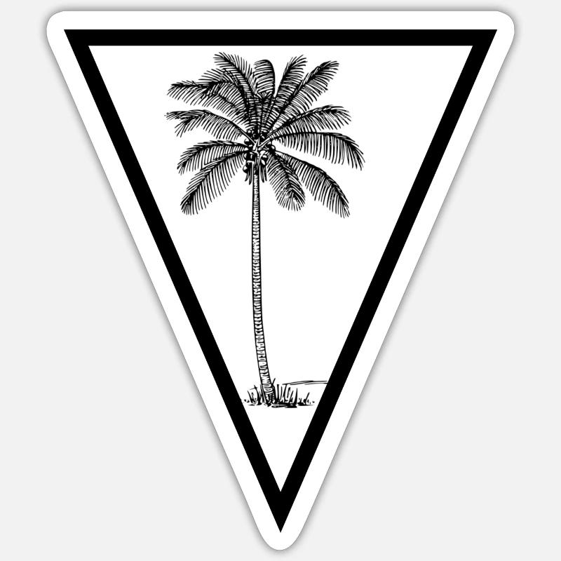 Triangle Palm - Sticker Größe S (10 x 10 cm) - Mattweiß