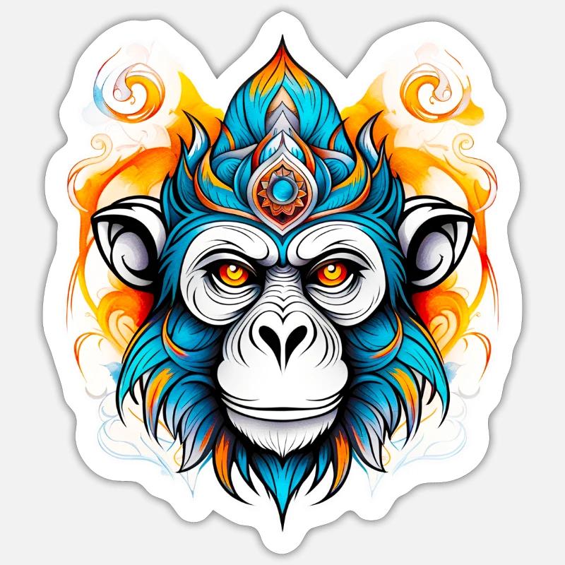 Stencil scimmia Sticker formato S (10 x 10 cm)