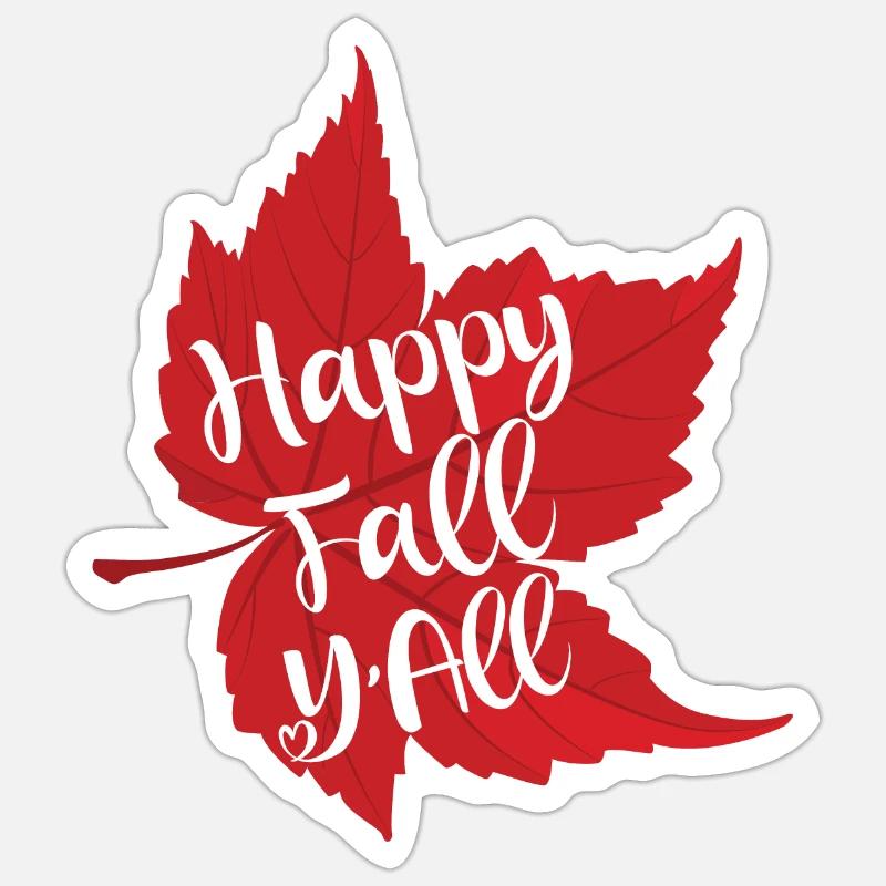 Joyeux automne - Sticker taille S (10 x 10 cm) - blanc mat