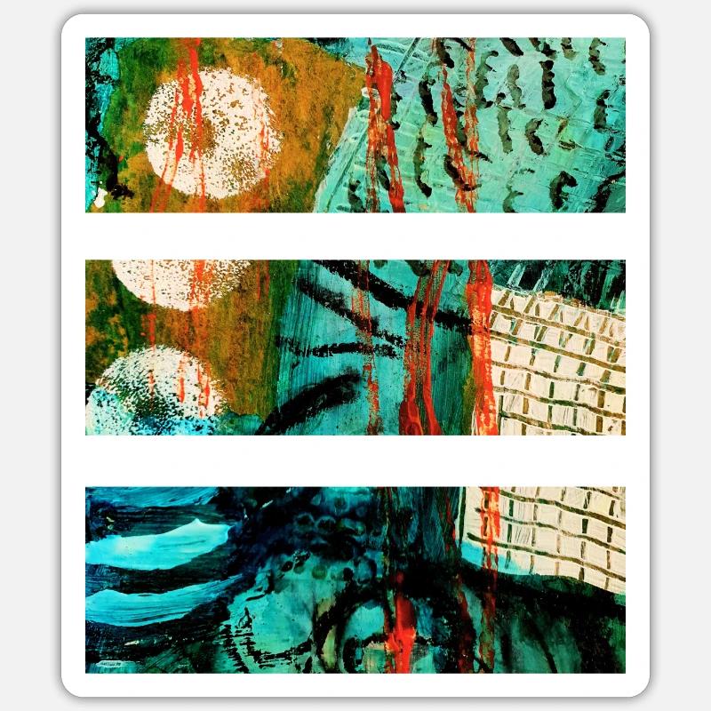 Abstrakte Landschaft mit leuchtenden Farben Sticker Größe S (10 x 10 cm)