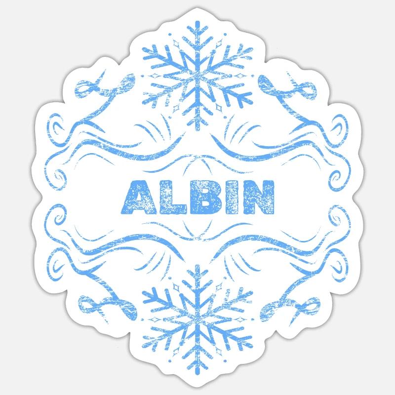 Albin - Sticker Größe S (10 x 10 cm) - Mattweiß