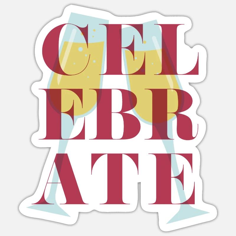 Fête - Sticker taille S (10 x 10 cm) - blanc mat