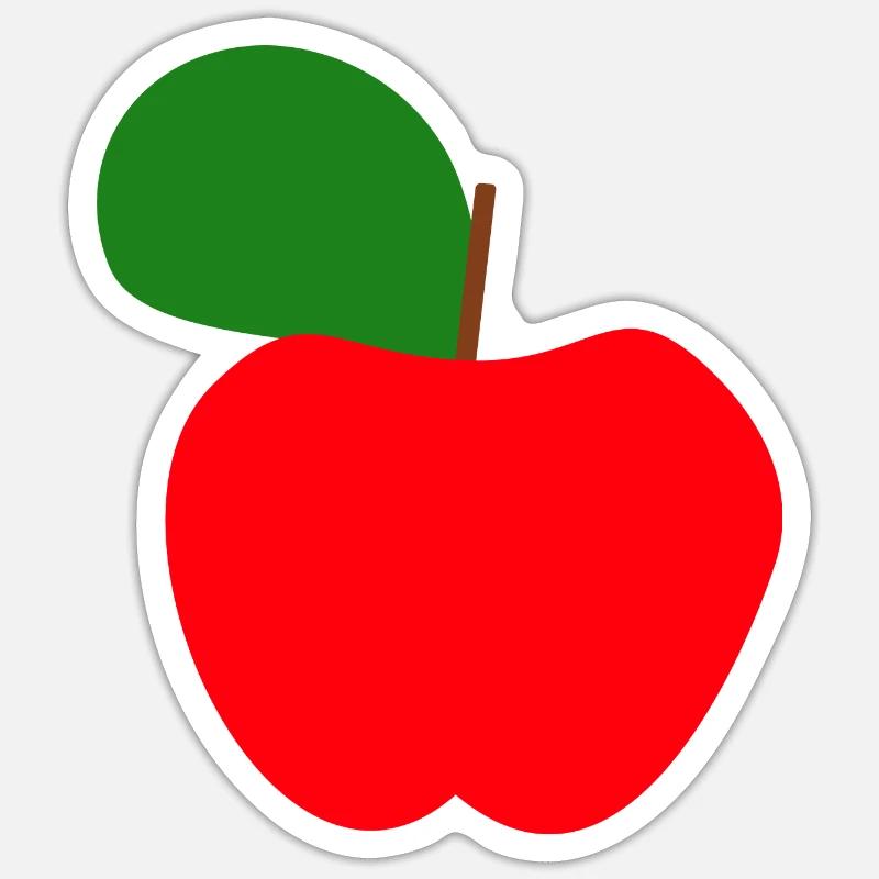 red apple - Sticker size S (10 x 10 cm) - white matte