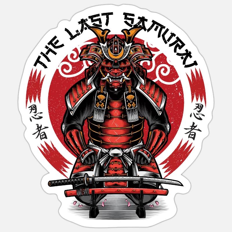 The last samurai - Pegatina tamaño S (10 x 10 cm) - blanco mate