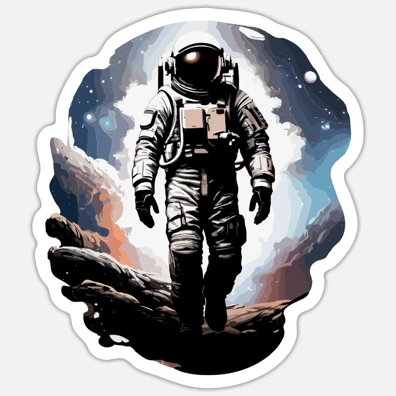 Astronaut - Sticker Größe S (10 x 10 cm) - Mattweiß