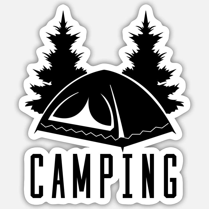 camping - Sticker Größe S (10 x 10 cm) - Mattweiß