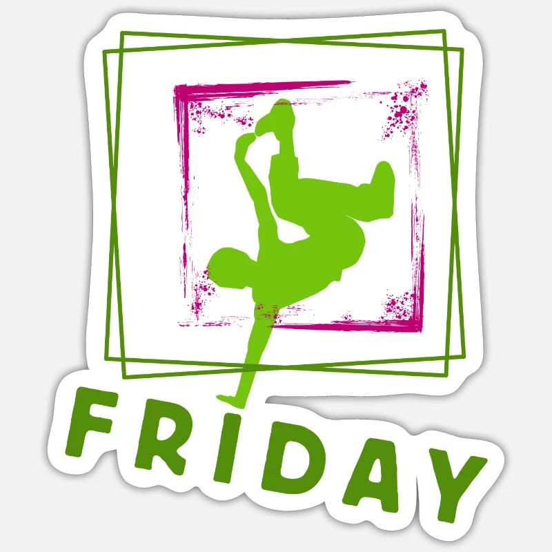 Freitag kommt, Freitag, Freitag, Freitag - Sticker Größe S (10 x 10 cm) - Mattweiß