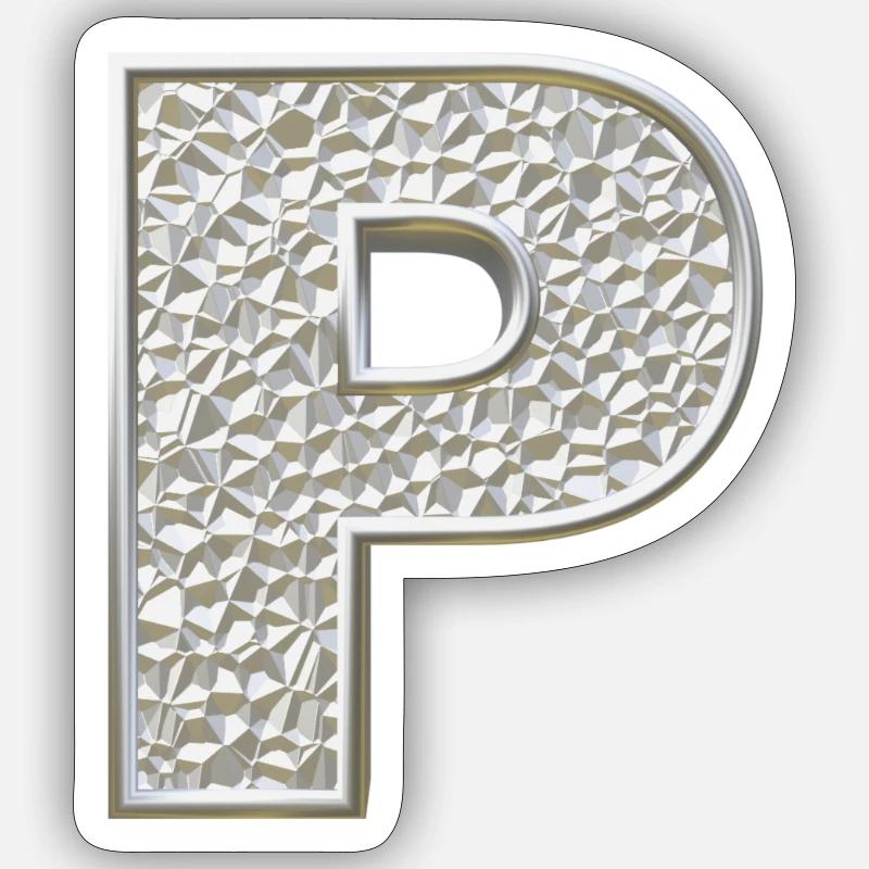 P, lettre, lettre P, initiale, initiale P, monogramme, Sticker taille S (10 x 10 cm)