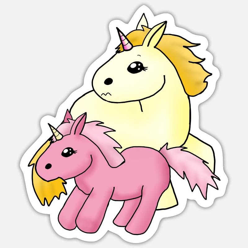 Freches Einhorn - Sticker Größe S (10 x 10 cm) - Mattweiß