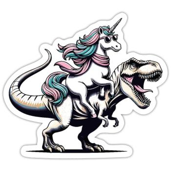 Unicorn Dinosaur Trending Fantasy Creature - Sticker size S (10 x 10 cm) - white matte - Front