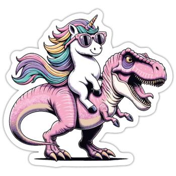 Unicorn Dinosaur Fantasy Creature Gift - Sticker size S (10 x 10 cm) - white matte - Front