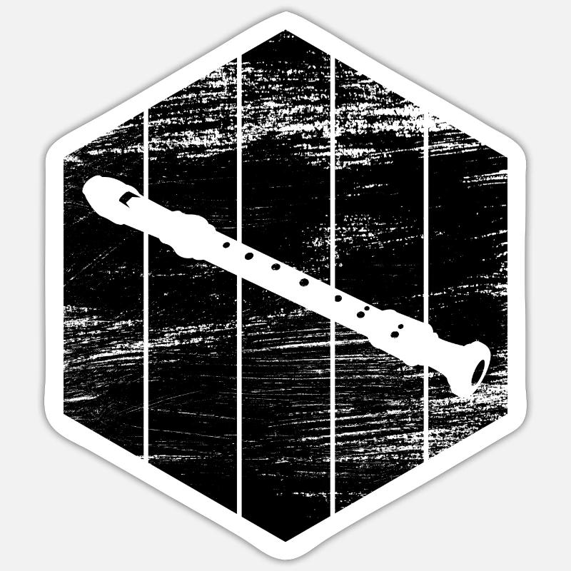 Flûte - Sticker taille S (10 x 10 cm) - blanc mat
