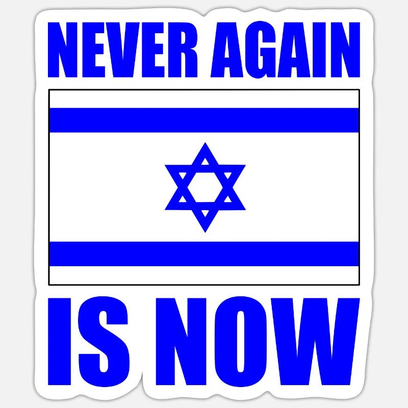 Never again is now - Sticker taille S (10 x 10 cm) - blanc mat