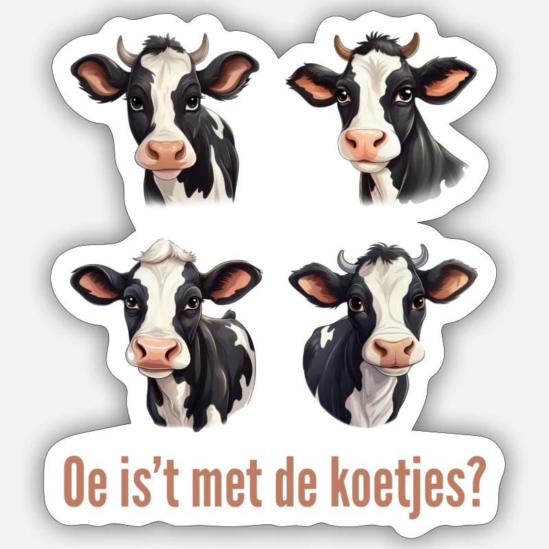 Oh what's it with the small talk? Dialect shirts cows Sticker size S (10 x 10 cm)