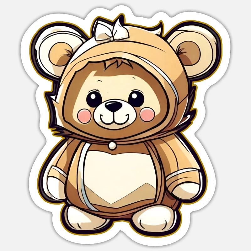Cute Teddy Bear - Sticker size S (10 x 10 cm) - white matte