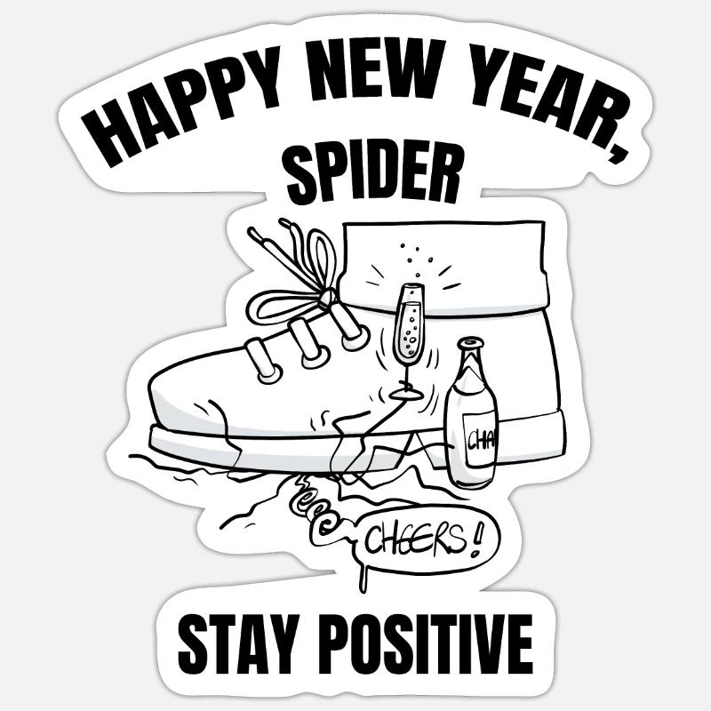 Beth die Spinne - Prost! Sticker Größe S (10 x 10 cm)