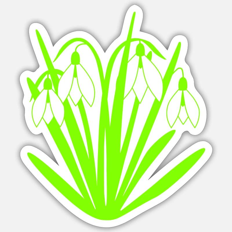 Vier Schneeglöckchen Sticker Größe S (10 x 10 cm)