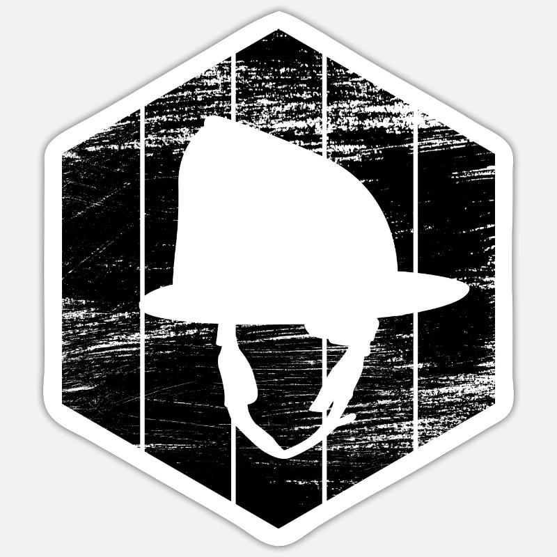 Firefighter's helmet - Sticker size S (10 x 10 cm) - white matte