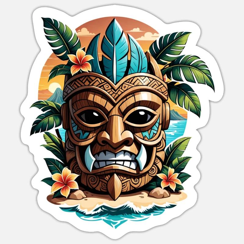 Tiki Beach - Polynesia Statue Sticker size S (10 x 10 cm)