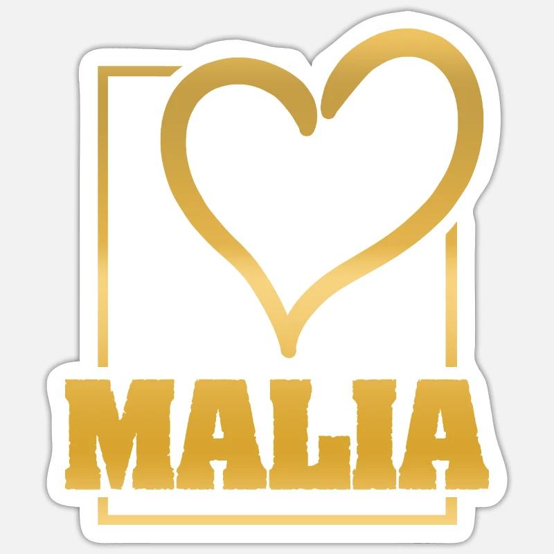 Malia - Sticker taille S (10 x 10 cm) - blanc mat