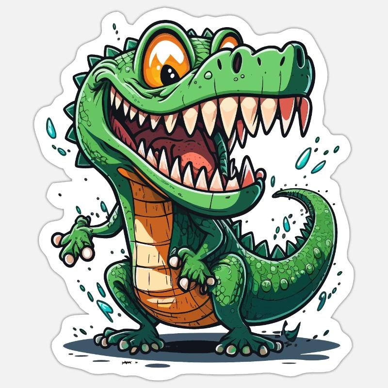 Grinning Gator - Sticker size S (10 x 10 cm) - white matte