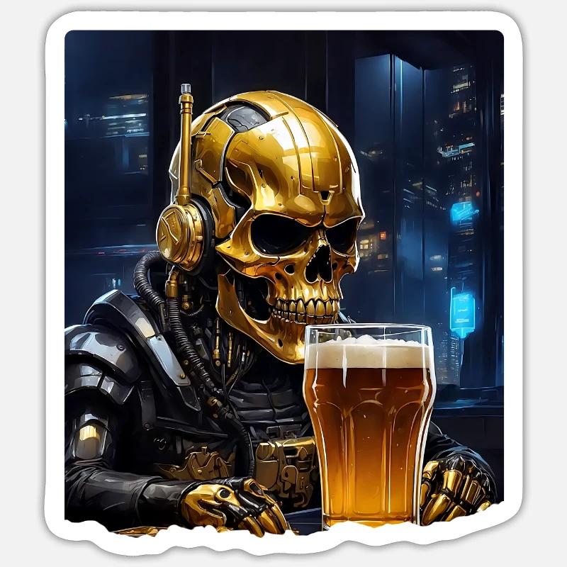 Crâne de bière 0.2 Sticker taille S (10 x 10 cm)