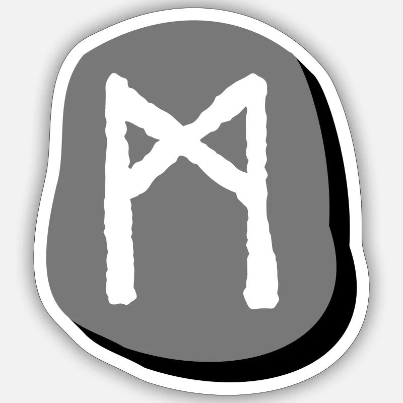 Rune Mannz - Sticker Größe S (10 x 10 cm) - Mattweiß