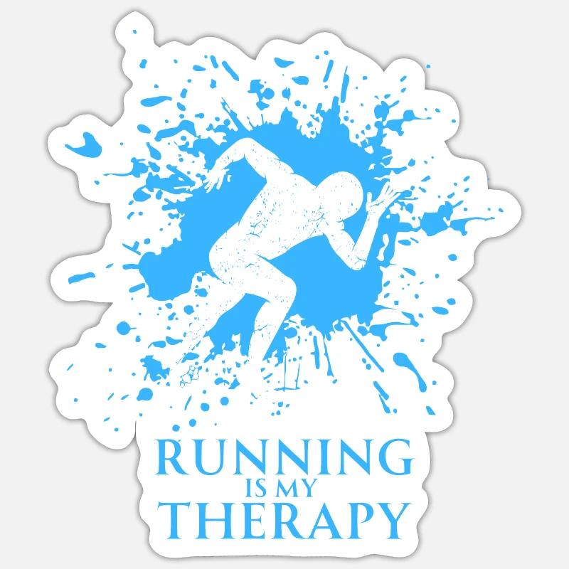 Running is my Therapy (2) - Sticker Größe S (10 x 10 cm) - Mattweiß