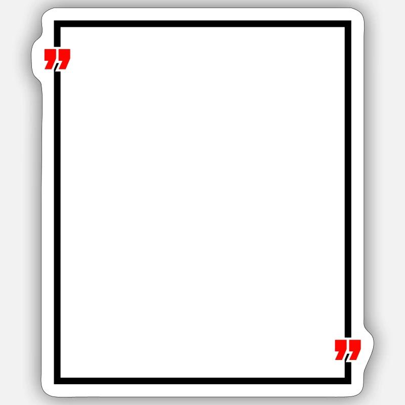 Cadre avec guillemets - Sticker taille S (10 x 10 cm) - blanc mat