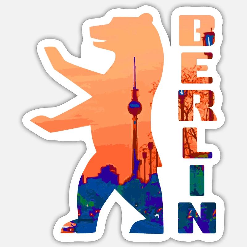 Berlin Bär - Sticker Größe S (10 x 10 cm) - Mattweiß