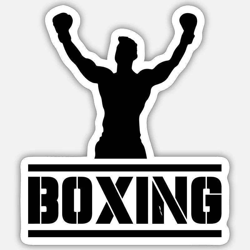 Boxing - Sticker size S (10 x 10 cm) - white matte