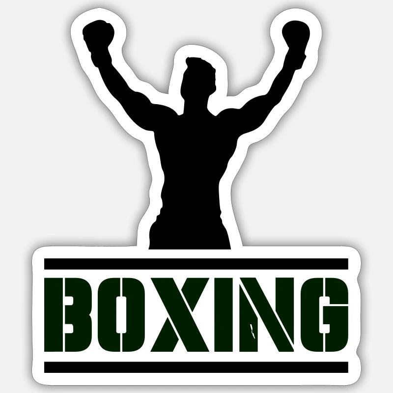 Boxe - Sticker taille S (10 x 10 cm) - blanc mat