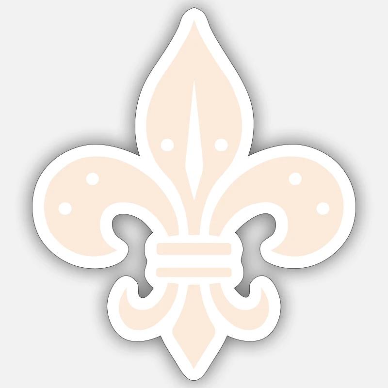 fleur de lis Design - Sticker taille S (10 x 10 cm) - blanc mat