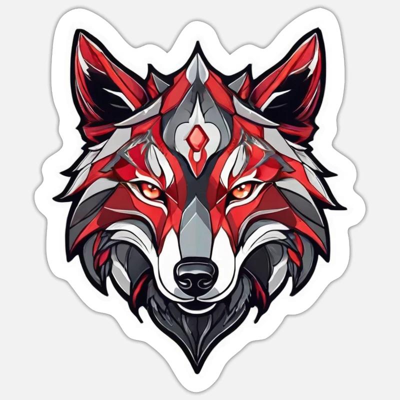 Wolf Tattoo - Sticker size S (10 x 10 cm) - white matte