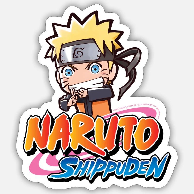 Naruto Shippuden Logo Mit Naruto Als Chibi Sticker Größe S (10 x 10 cm)