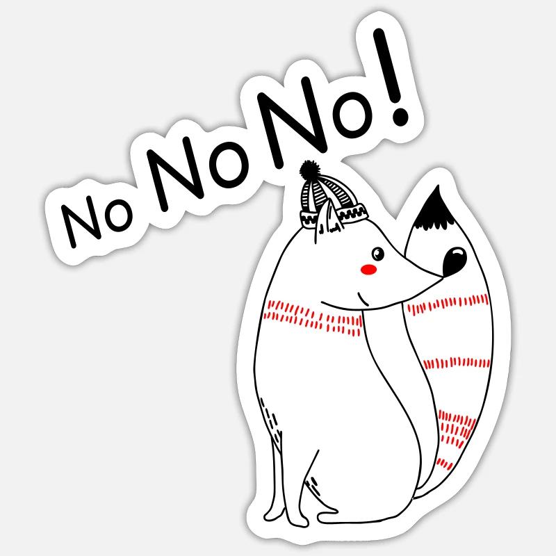 Non Non Non, Fox - Sticker taille S (10 x 10 cm) - blanc mat