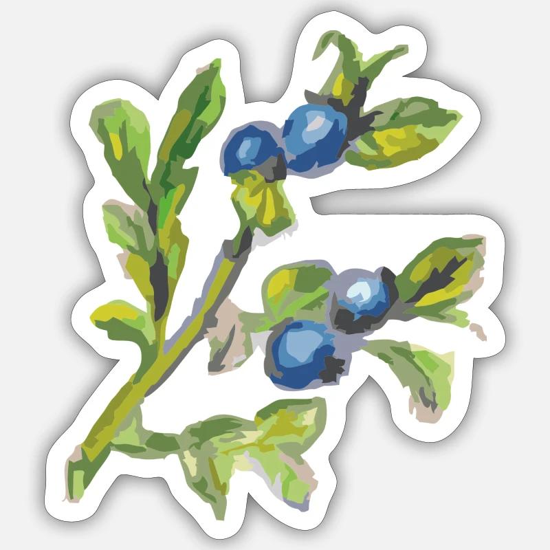 Myrtille 2 - Sticker taille S (10 x 10 cm) - blanc mat