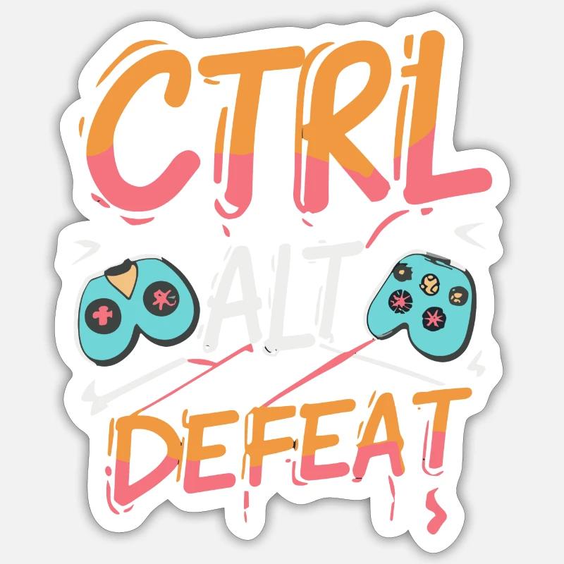 CTRL ALT Défaite - Sticker taille S (10 x 10 cm) - blanc mat
