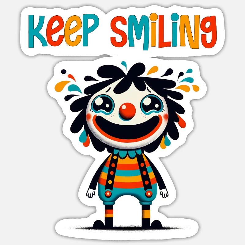 Keep Smiling - Sticker Größe S (10 x 10 cm) - Mattweiß