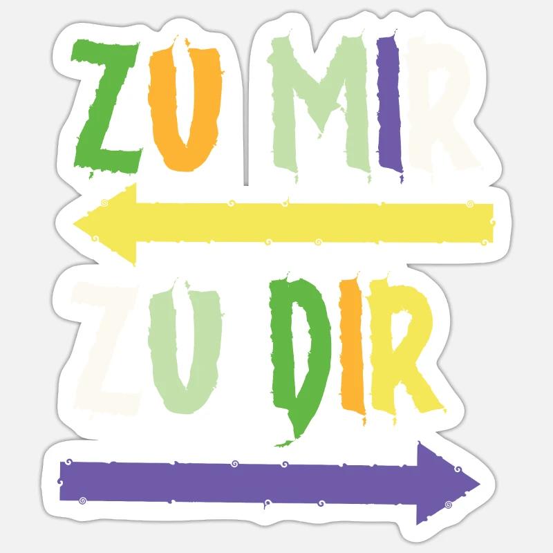 À moi à vous zu mir zu dir Sticker taille S (10 x 10 cm)