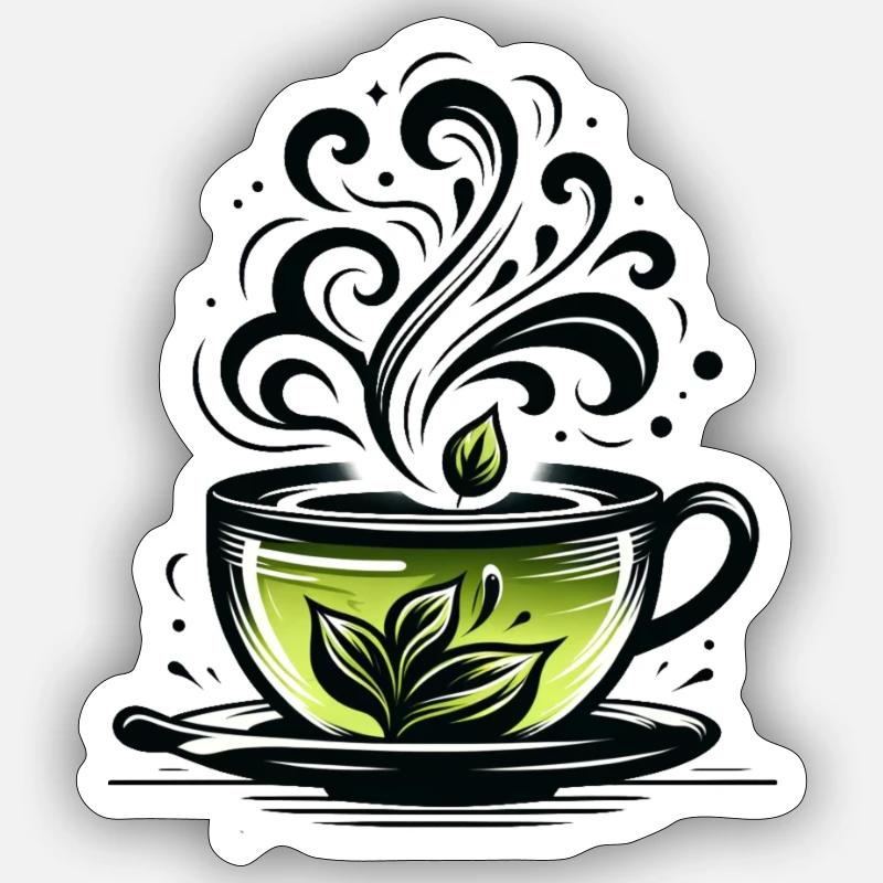 Tea Design - Sticker Größe S (10 x 10 cm) - Mattweiß