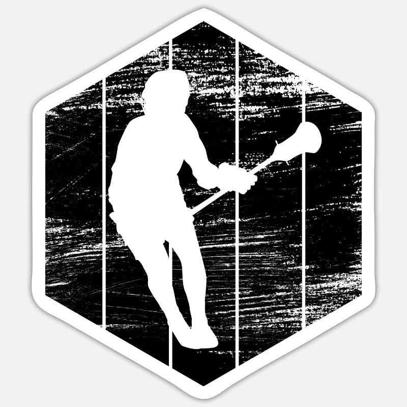 Lacrosse Player Sketch - Sticker size S (10 x 10 cm) - white matte