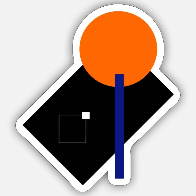 Design mit geometrischen Formen - Sticker Größe S (10 x 10 cm) - Mattweiß