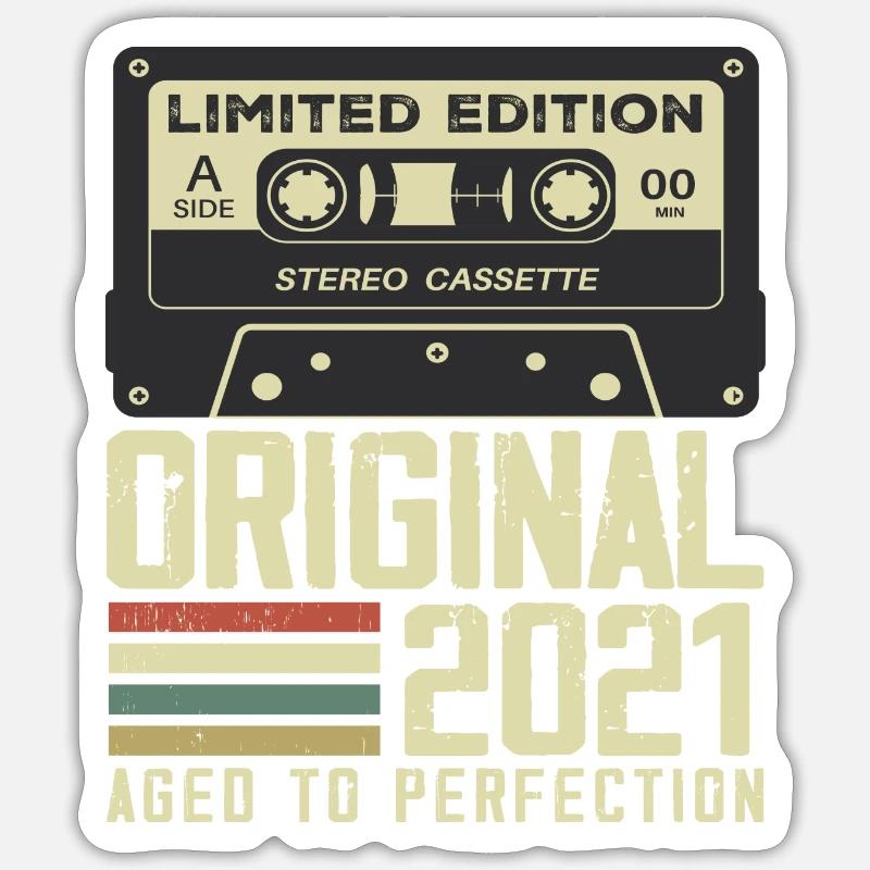 3rd Retro Style Anniversary Gift 2021 Sticker size S (10 x 10 cm)