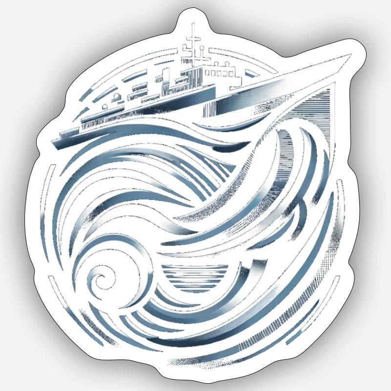 Naval Whirlpool - Sticker size S (10 x 10 cm) - white matte