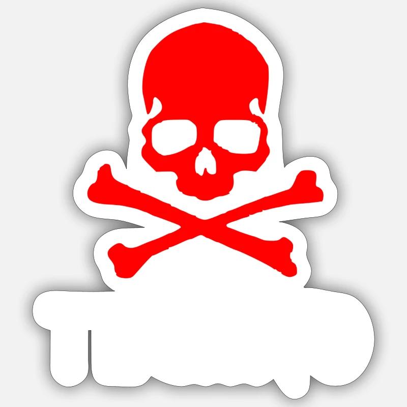 techno red - Sticker size S (10 x 10 cm) - white matte