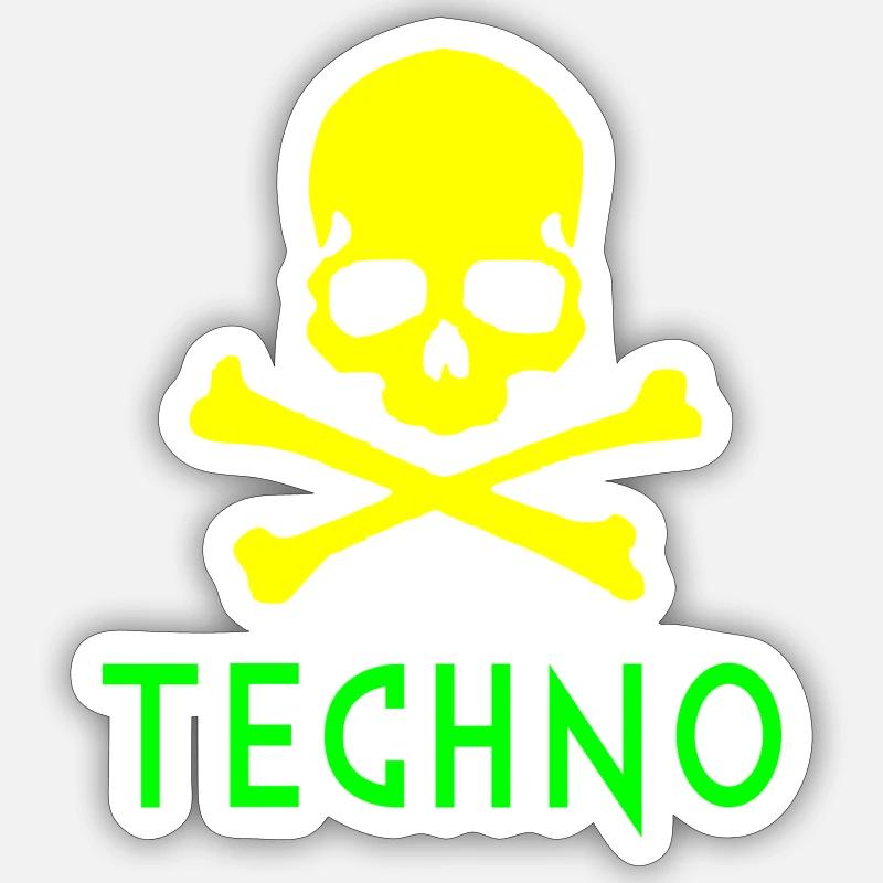 Os techno - Sticker taille S (10 x 10 cm) - blanc mat