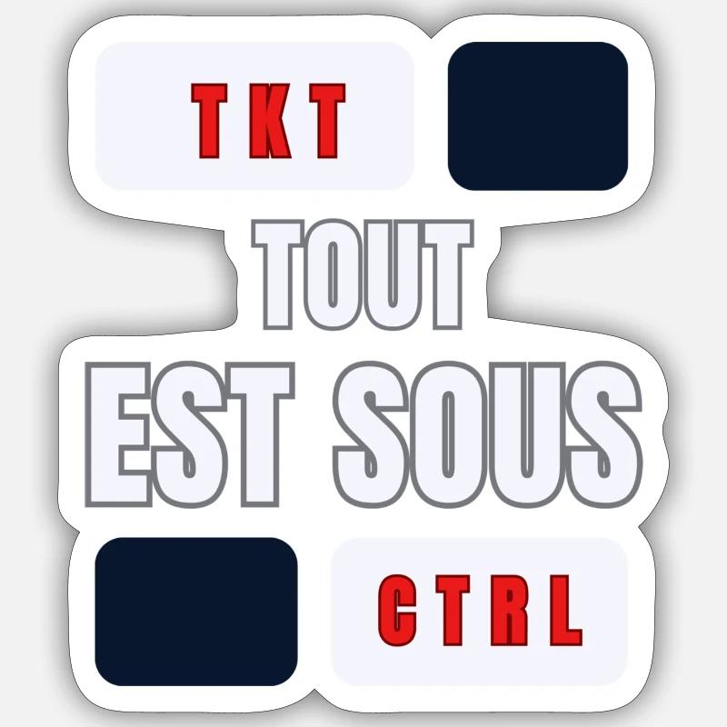 TOUT EST SOUS CONTROL - Sticker taille S (10 x 10 cm) - blanc mat