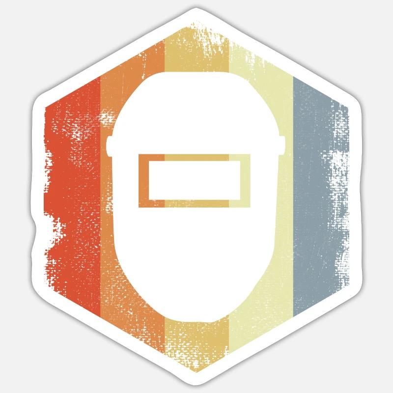 Schweißhelm - Sticker Größe S (10 x 10 cm) - Mattweiß